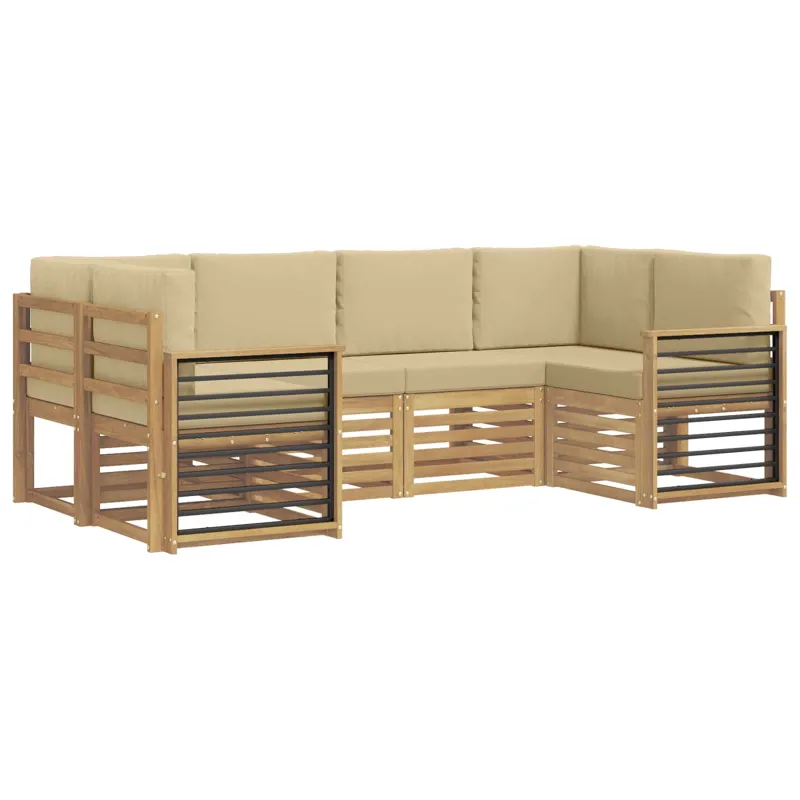 Sekcijos sofų komplektas 6 pcs Balta ir kreminė