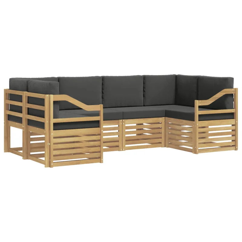 Sekcijos sofų komplektas 6 pcs Balta ir antracito