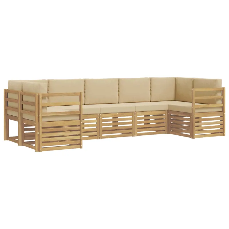 Sekcijos sofų komplektas 7 pcs Balta ir kreminė