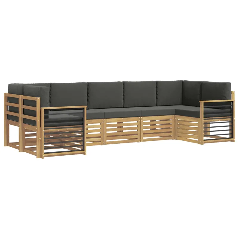 Sekcijos sofų komplektas 7 pcs Balta ir antracito
