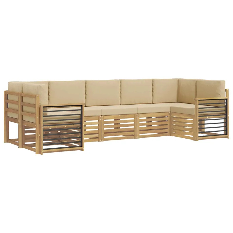 Sekcijos sofų komplektas 7 pcs Balta ir kreminė