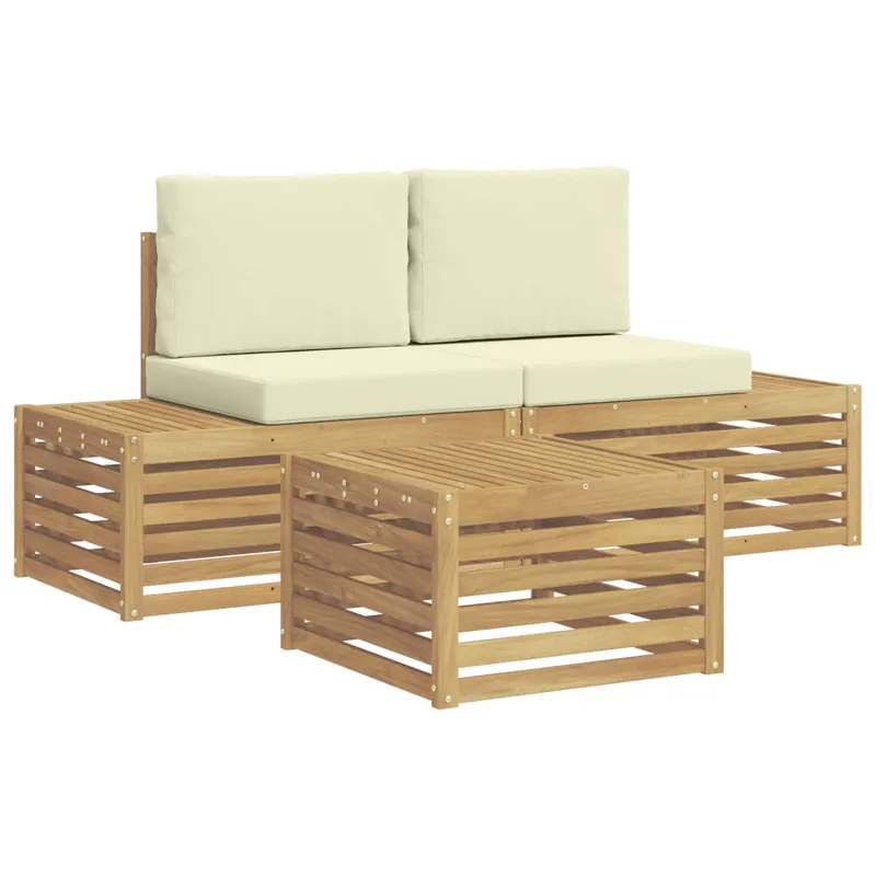 Lauko sofos komplektas Balta 59 x 59 x 37 cm Poliesteris