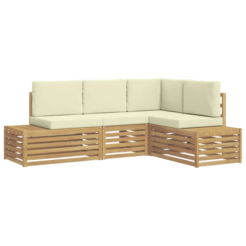 Lauko sofos komplektas Balta 213,5 x 154,5 x 73 cm Poliesteris