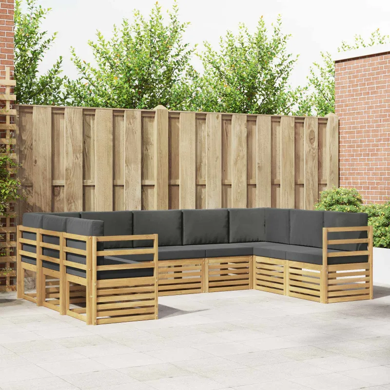 Sekcijos sofų komplektas 9 pcs Balta ir antracito