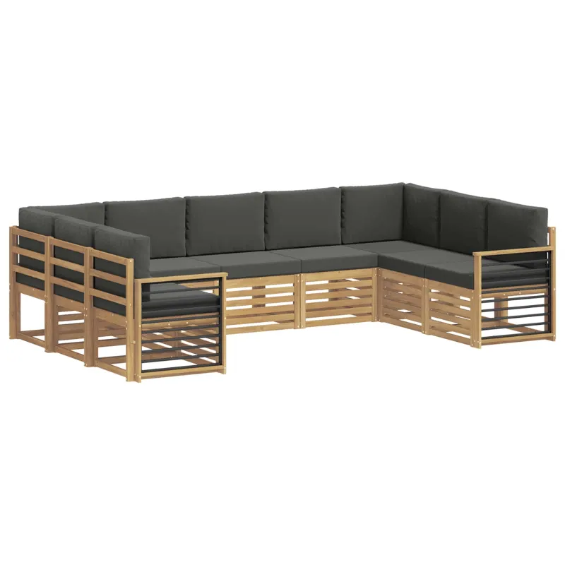Sekcijos sofų komplektas 9 pcs Balta ir antracito