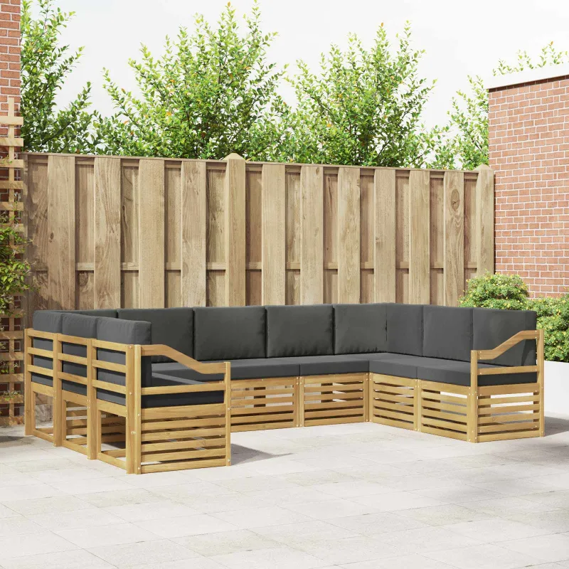 Sekcijos sofų komplektas 9 pcs Balta ir antracito