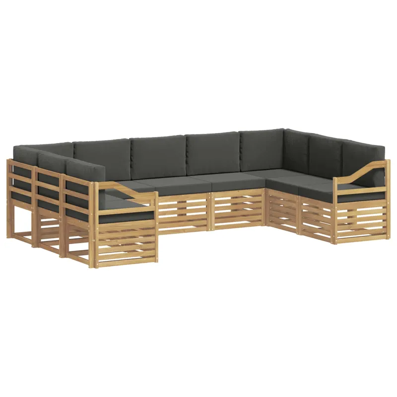 Sekcijos sofų komplektas 9 pcs Balta ir antracito