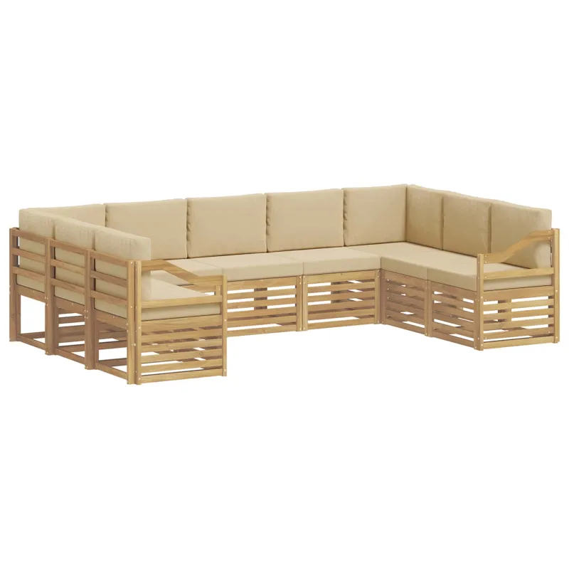 Sekcijos sofų komplektas 9 pcs Balta ir kreminė