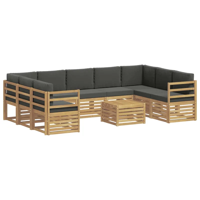 Lauko sofos komplektas 8 pcs Balta ir antracito 59 x 59 x 37 cm