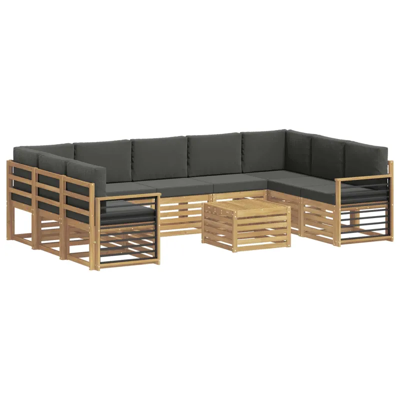 Lauko sofos komplektas 8 pcs Balta ir antracito 59 x 59 x 37 cm