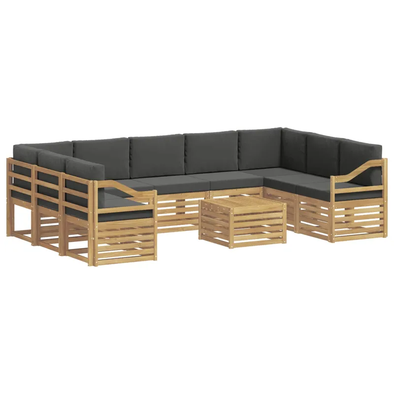 Lauko sofos komplektas 8 pcs Balta ir antracito 59 x 59 x 37 cm