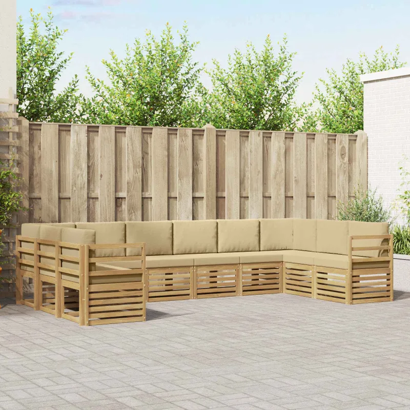 Sekcijos sofų komplektas 10 pcs Balta ir kreminė