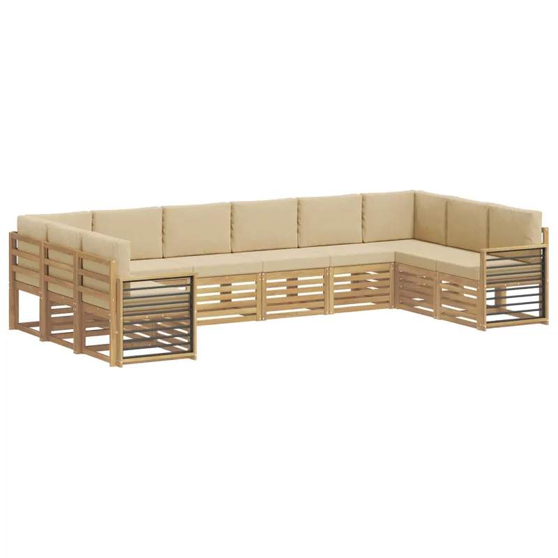 Sekcijos sofų komplektas 10 pcs Balta ir kreminė
