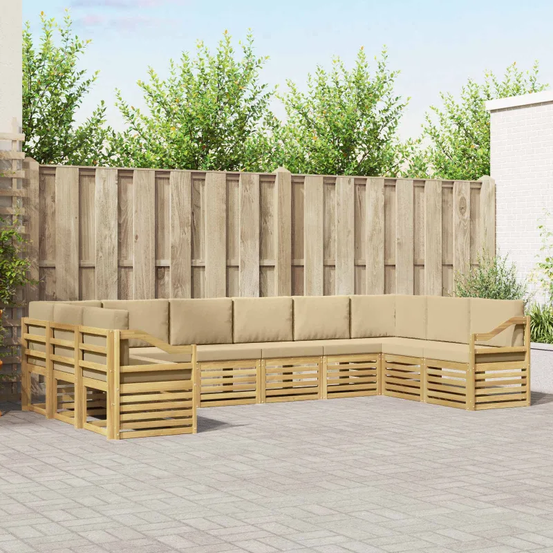 Sekcijos sofų komplektas 10 pcs Balta ir kreminė