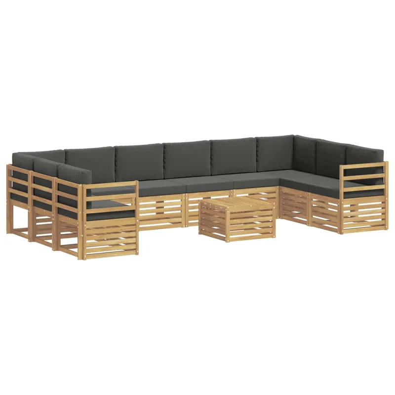 Lauko sofos komplektas 8 pcs Balta ir antracito 59 x 59 x 37 cm