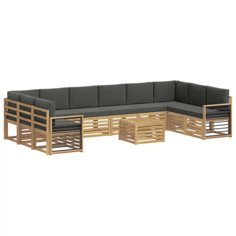 Lauko sofos komplektas 8 pcs Balta ir antracito 59 x 59 x 37 cm