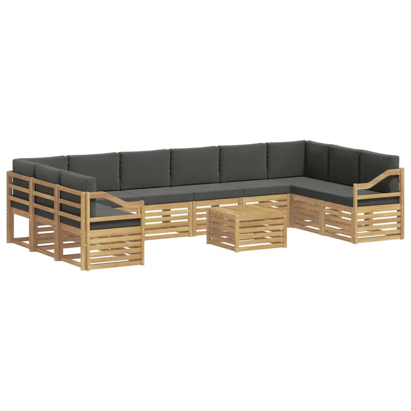 Lauko sofos komplektas 8 pcs Balta ir antracito 59 x 59 x 37 cm