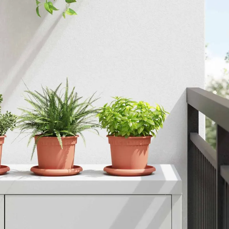 Augalų vazonai 6 pcs Raudona plyta Ø 12,5 x 10 cm Plastmasė