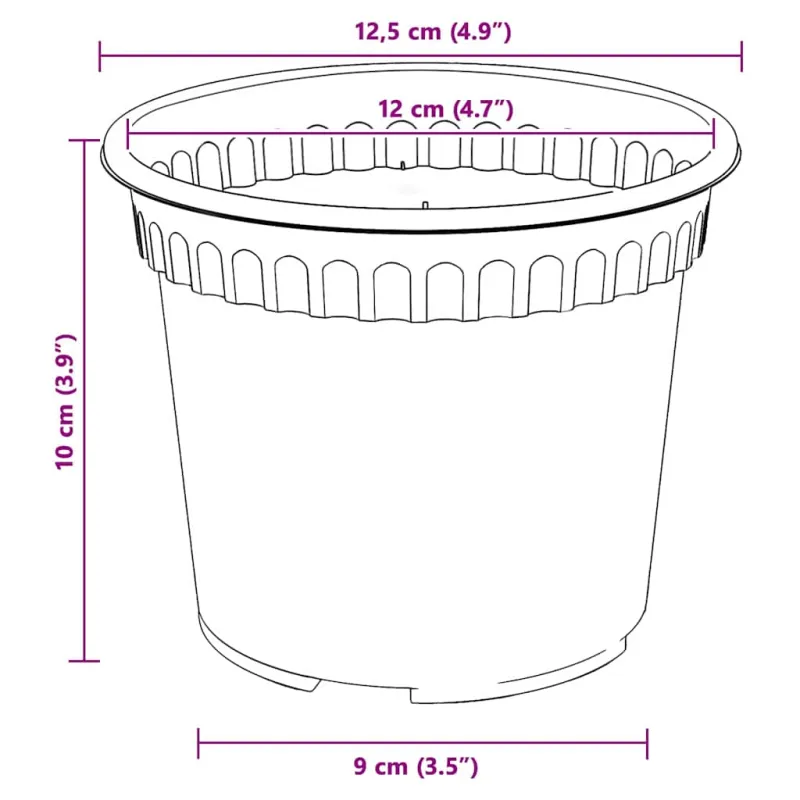 Augalų vazonai 6 pcs Raudona plyta Ø 12,5 x 10 cm Plastmasė