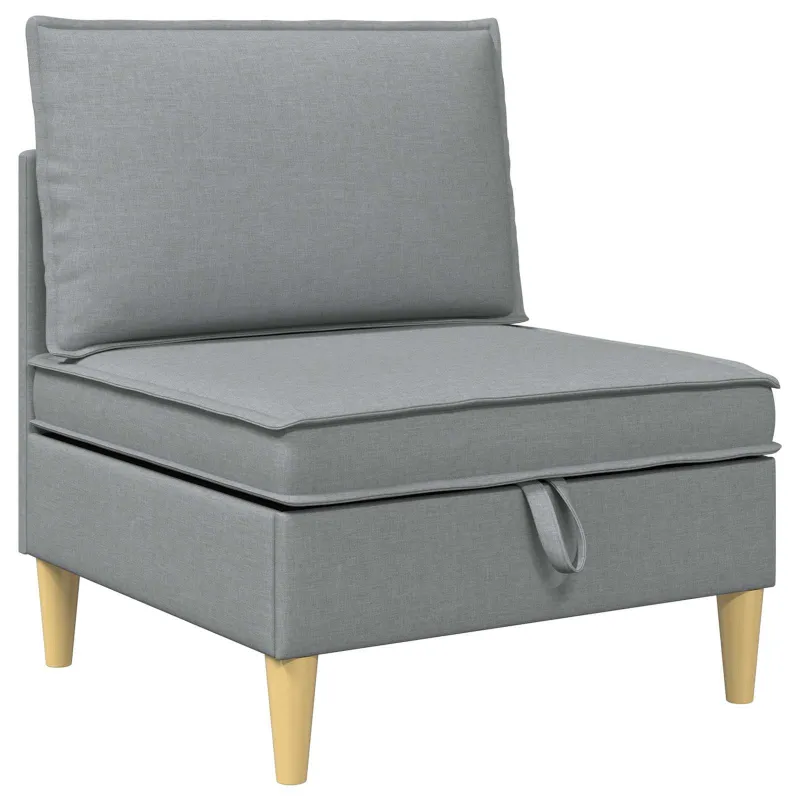 Modulinė sofa su laikymo vieta 3 pcs Šviesiai pilka Audinys