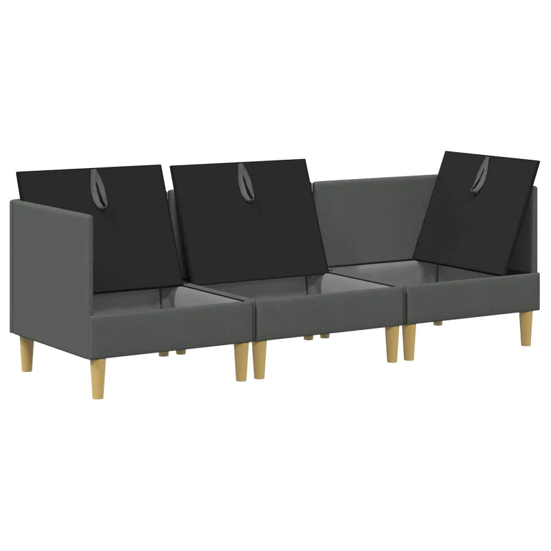 Modulinė sofa su laikymo vieta 3 pcs Tamsiai pilka Audinys