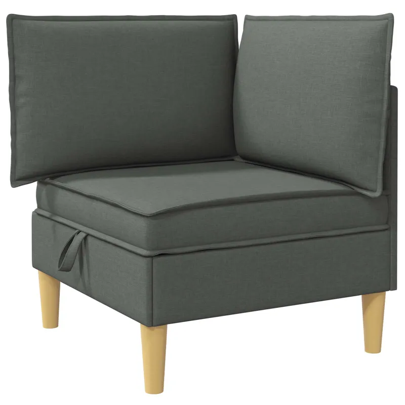 Modulinė sofa su laikymo vieta 6 pcs Tamsiai pilka Audinys
