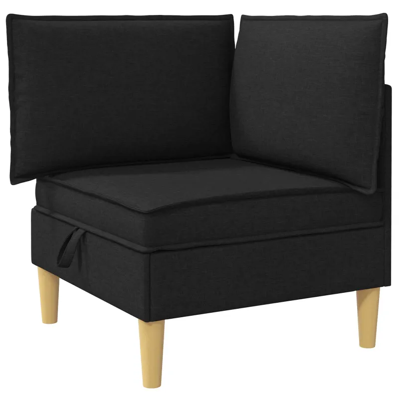 Modulinė sofa su laikymo vieta 5 pcs Juoda Audinys