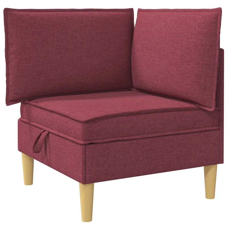 Modulinė sofa su laikymo vieta 3 pcs Vyno raudona Audinys