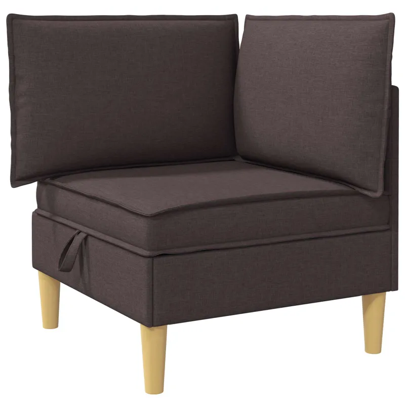 Modulinė sofa su laikymo vieta 5 pcs Tamsiai rudas Audinys
