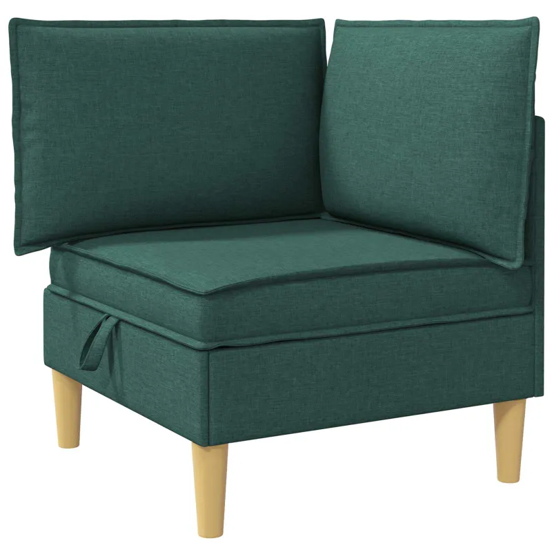 Modulinė sofa su laikymo vieta 4 pcs Tamsiai žalia Audinys