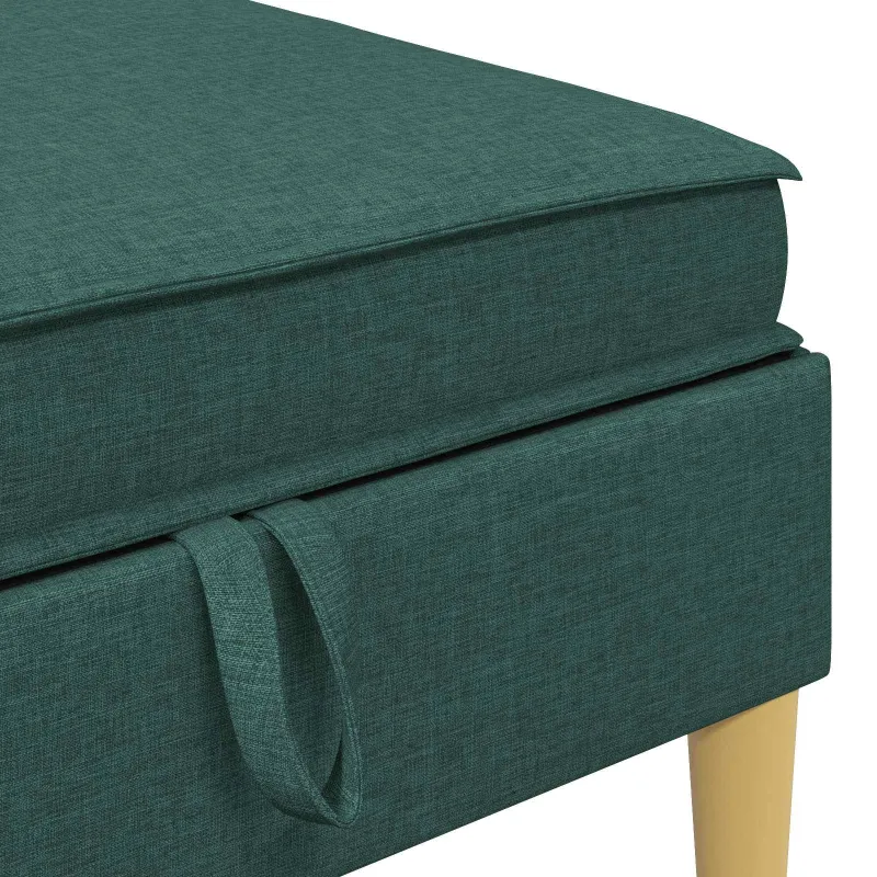 Modulinė sofa su laikymo vieta 5 pcs Tamsiai žalia Audinys