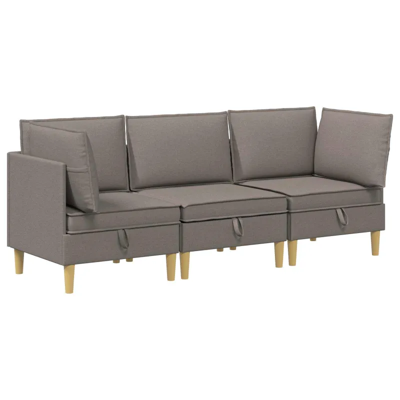 Modulinė sofa su laikymo vieta 3 pcs Taupe Audinys