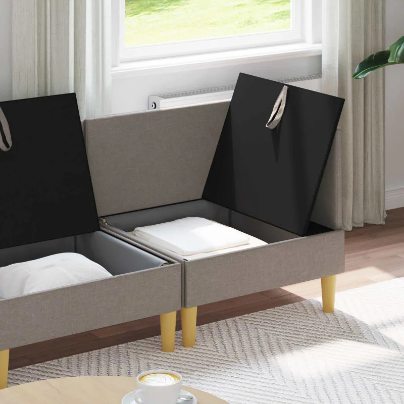 Modulinė sofa su laikymo vieta 3 pcs Taupe Audinys