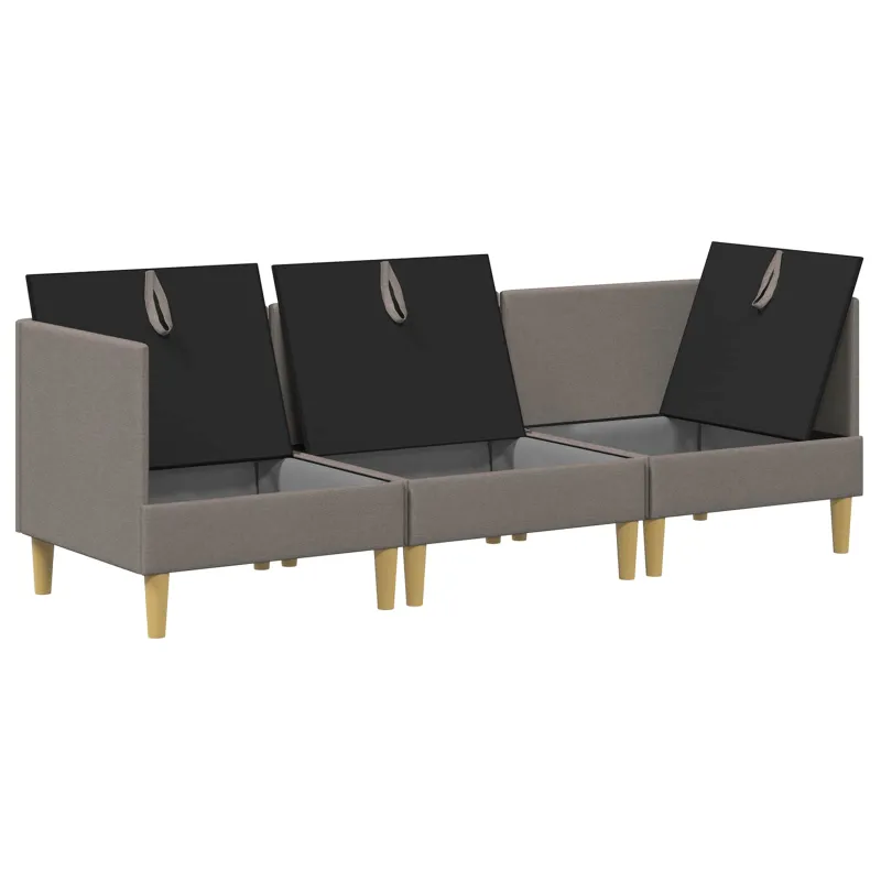 Modulinė sofa su laikymo vieta 3 pcs Taupe Audinys