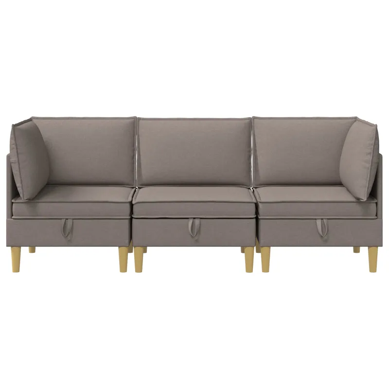 Modulinė sofa su laikymo vieta 3 pcs Taupe Audinys