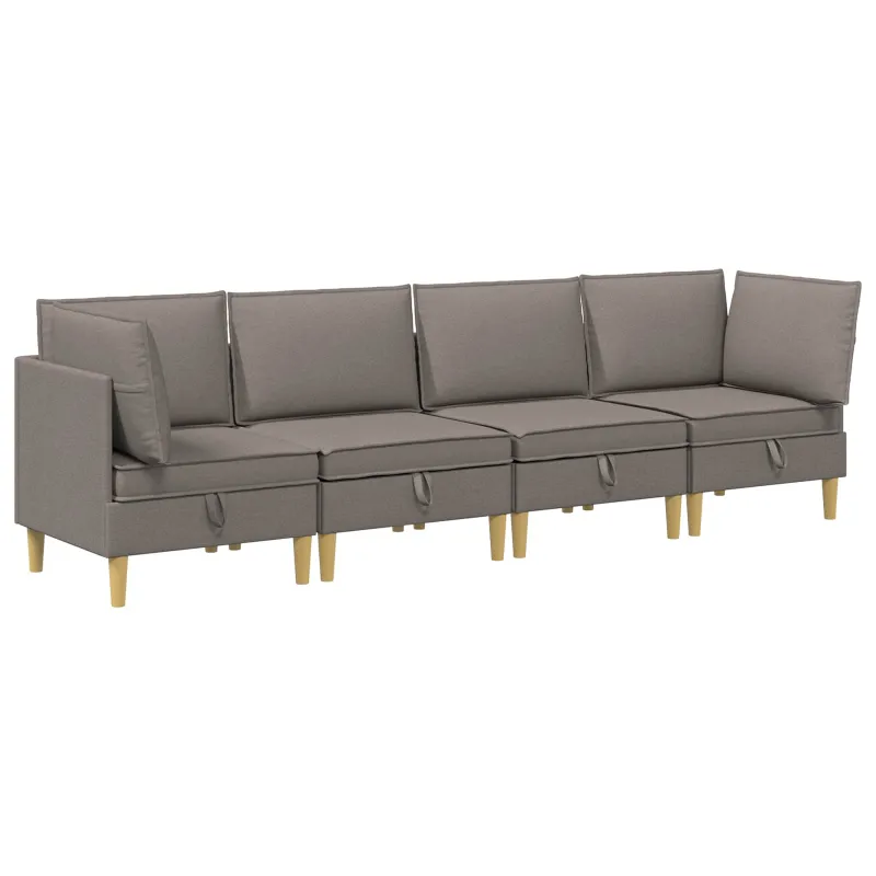 Modulinė sofa su laikymo vieta 4 pcs Taupe Audinys