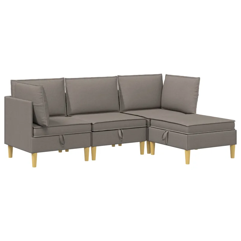 Modulinė sofa su laikymo vieta 4 pcs Taupe Audinys