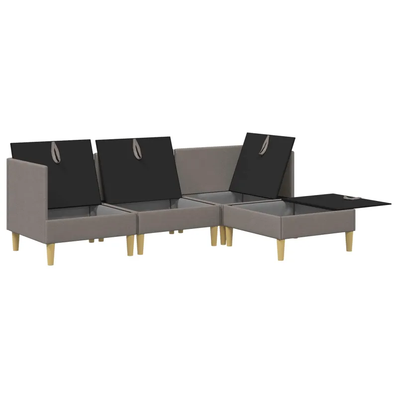 Modulinė sofa su laikymo vieta 4 pcs Taupe Audinys