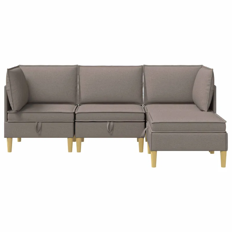 Modulinė sofa su laikymo vieta 4 pcs Taupe Audinys