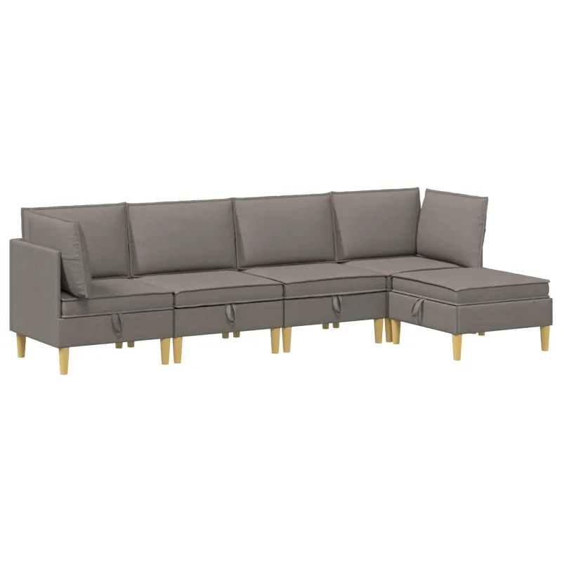 Modulinė sofa su laikymo vieta 5 pcs Taupe Audinys