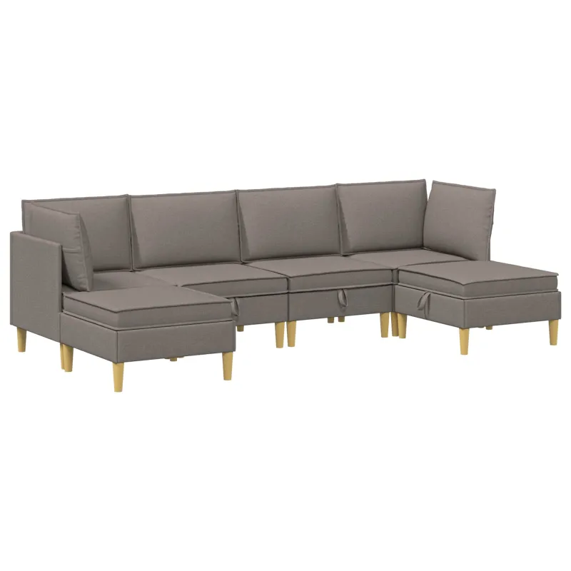 Modulinė sofa su laikymo vieta 6 pcs Taupe Audinys
