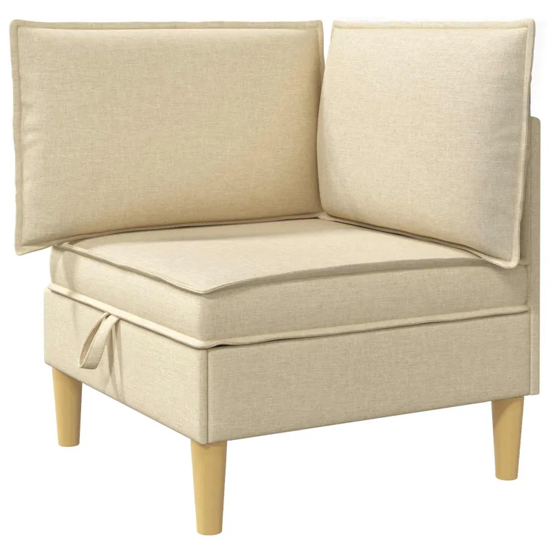Modulinė sofa su laikymo vieta 6 pcs Kreminė Audinys