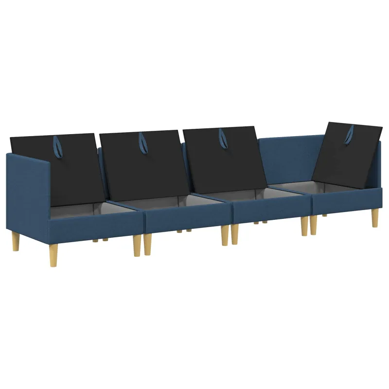 Modulinė sofa su laikymo vieta 4 pcs Mėlyna Audinys