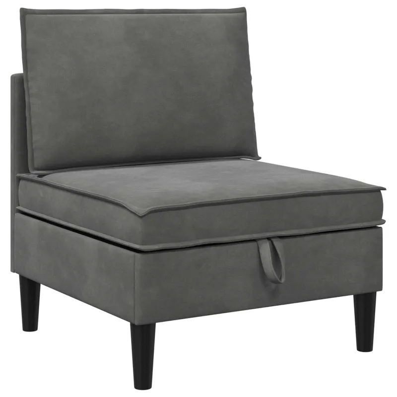Svetainės baldų komplektas 3 pcs Tamsiai pilka Aksomas