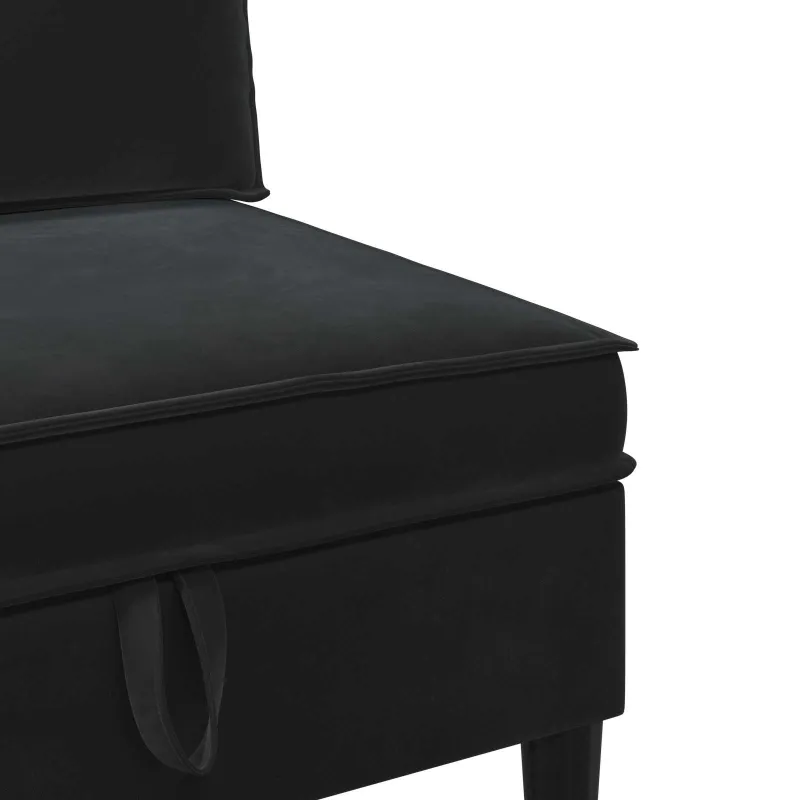 Svetainės baldų komplektas su pagalve 4 pcs Juoda Aksomas