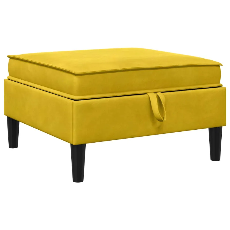 Svetainės baldų komplektas su pagalve 5 pcs Geltona Aksomas