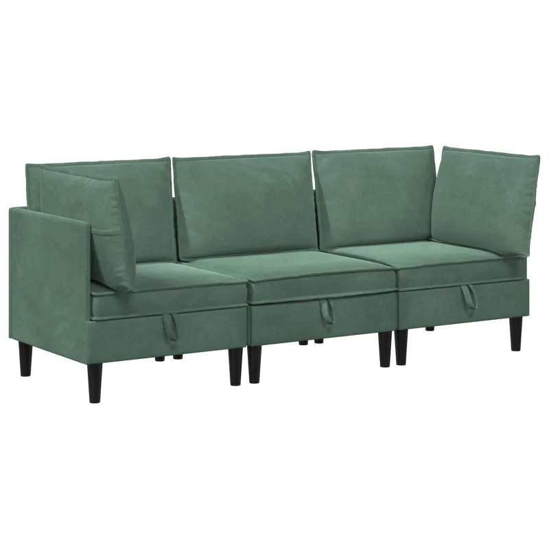 Svetainės baldų komplektas 3 pcs Jūrinė žalia Aksomas