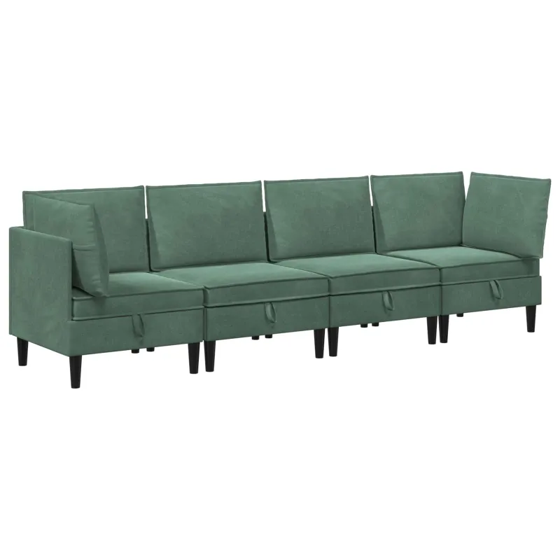 Svetainės baldų komplektas 4 pcs Jūrinė žalia Aksomas