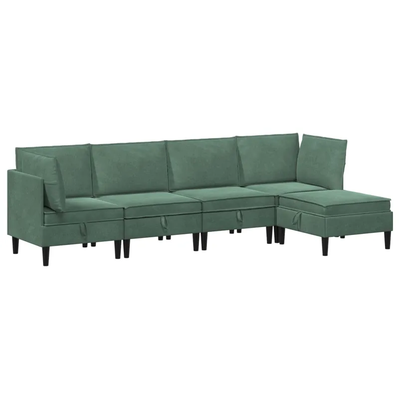 Svetainės baldų komplektas 5 pcs Jūrinė žalia Aksomas