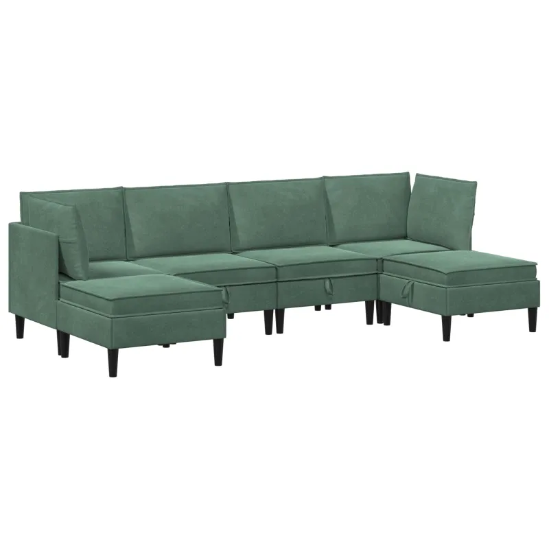 Svetainės baldų komplektas 6 pcs Jūrinė žalia Aksomas